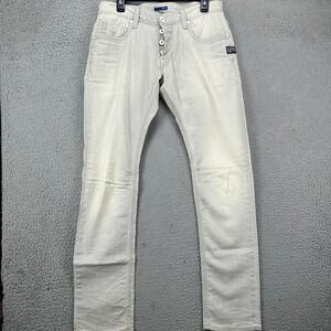 G-Star Raw‎ 5204 Defend Super Slim Fit Jeans Mens 34X32 Grey Distressed Denim